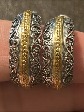 Or Paz Sterling Silver Lace & Bead Hoop Earrings Omega Backs Israel